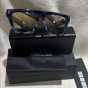Cutler and Gross Authentic New Chic Blue Tortoise Shell Sunglasses